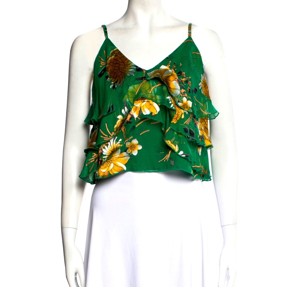 Alice + Olivia Green strappy top medium